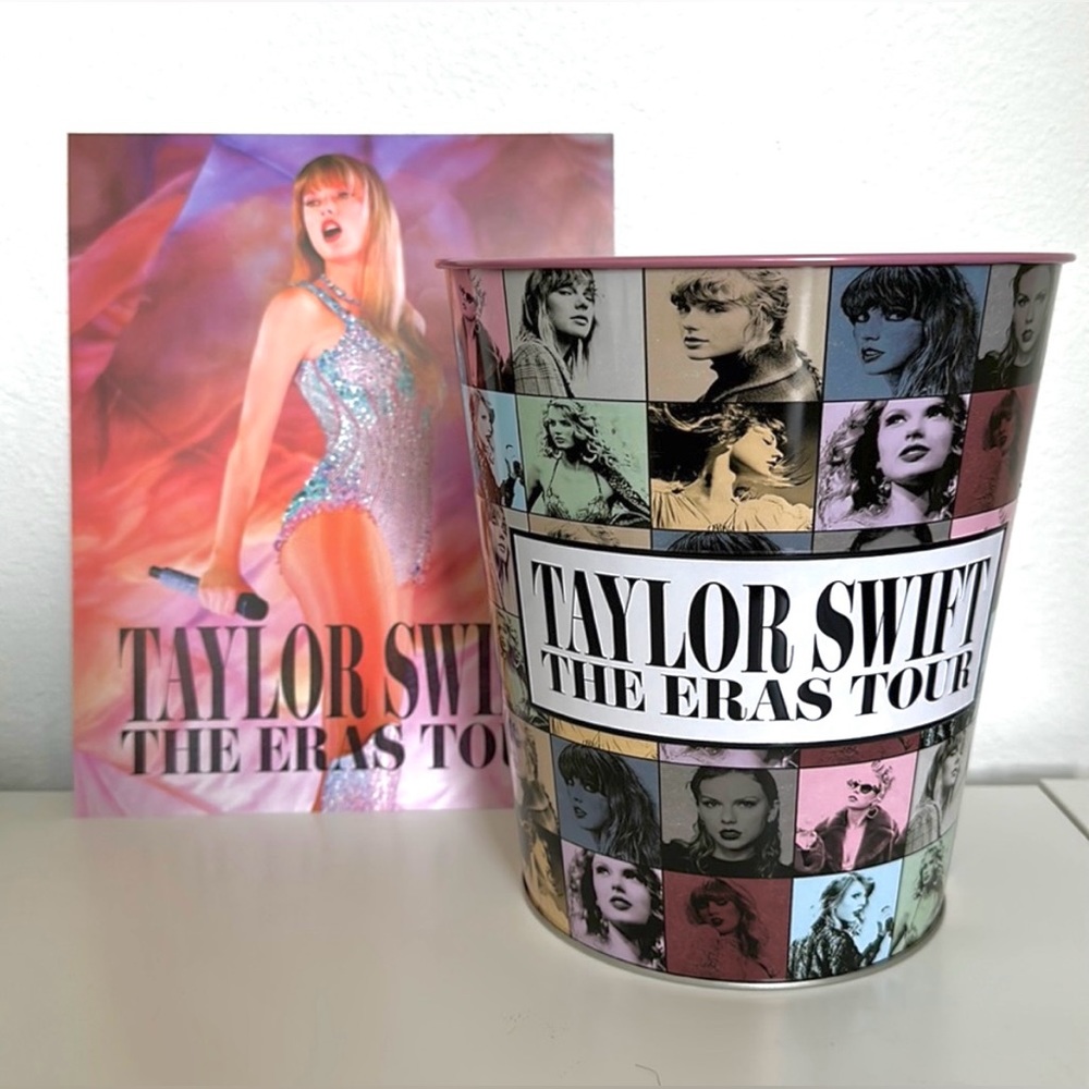 TAYLOR SWIFT ERAS TOUR PINK POPCORN TIN AND EXCLUSIVE POSTER